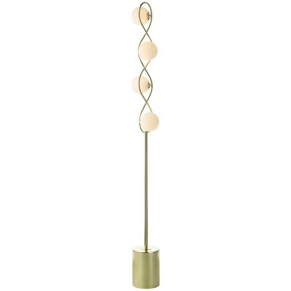 Lampa podłogowa Dar Lighting LYS4935 Lysandra 4 Light Floor Lamp Polished Gold and Opal Glass