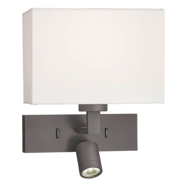 Бра Dar Lighting MOD7163L-S1123 Modena Wall Light Brushed Bronze With Shade LED