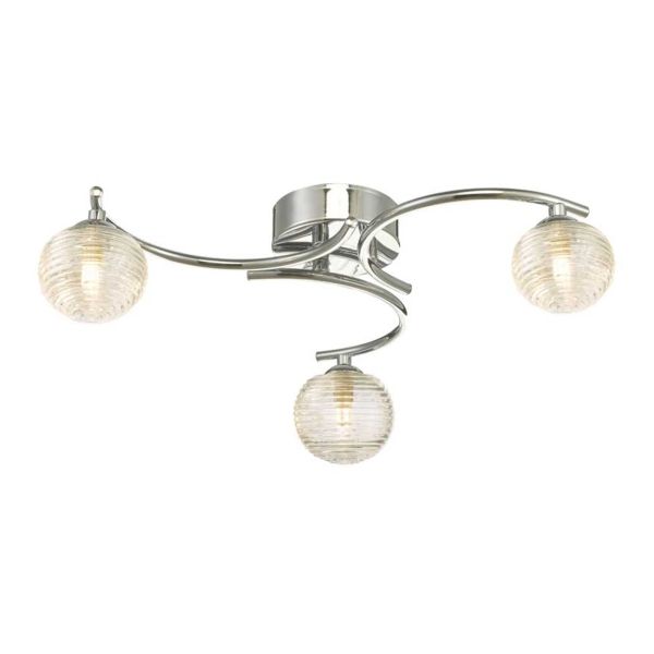 Люстра Dar Lighting NAK5350-F + GL8 x 3 Nakita 3 Light Semi Flush Polished Chrome