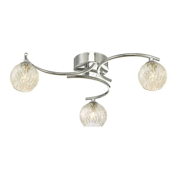 Żyrandol Dar Lighting NAK5350-F + GL9 x 3 Nakita 3 Light Semi Flush Polished Chrome