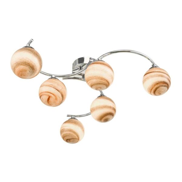 Люстра Dar Lighting NAK6450-F + GL7 x 6 Nakita 6lt Semi Flush Polished Chrome