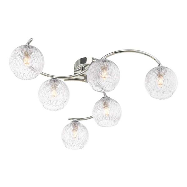 Люстра Dar Lighting NAK6450-F + GL9 x 6 Nakita 6lt Semi Flush Polished Chrome