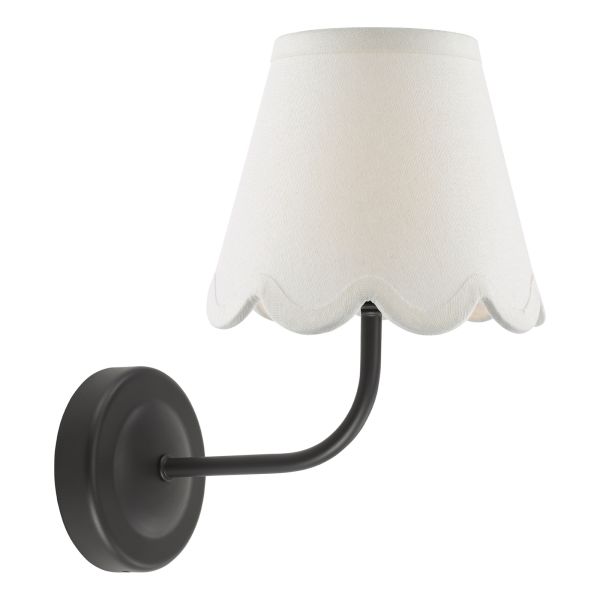 Kinkiet Dar Lighting NAV0722-NER262 Navarro Rechargeable Wall Light Matt Black With Shade LED