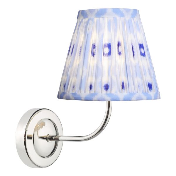 Kinkiet Dar Lighting NAV0738-IKA2623 Navarro Rechargeable Wall Light Polished Nickel With Shade LED