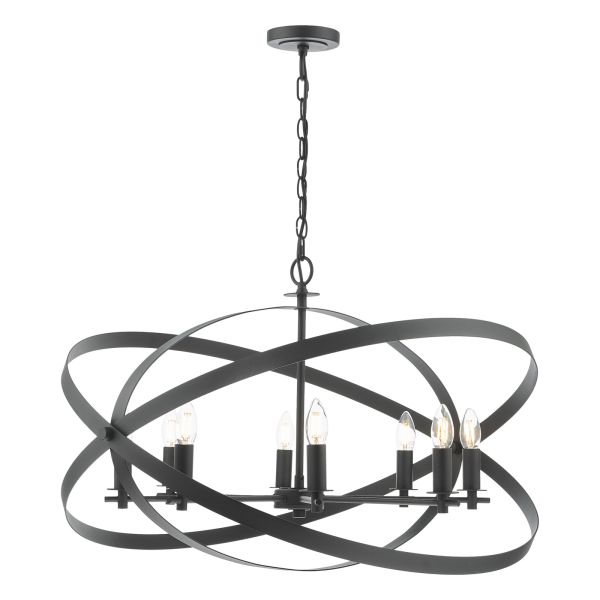 Żyrandol Dar Lighting NIT0822 Nitya 8 Light Pendant Matt Black
