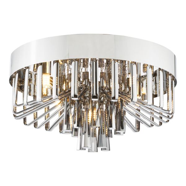 Люстра Dar Lighting OLI5410 Olin 5 Light Flush Polished Chrome and Smoked Glass