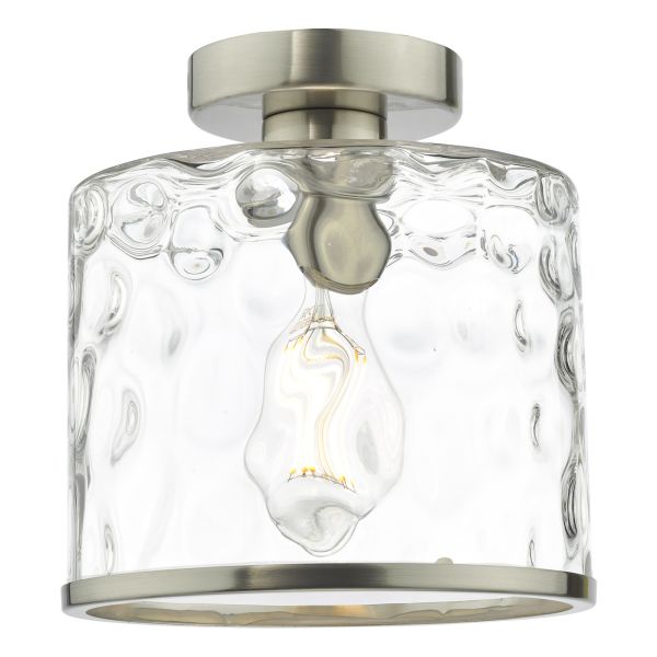 Люстра Dar Lighting OLS4846 Olsen Semi-Flush Satin Chrome and Glass