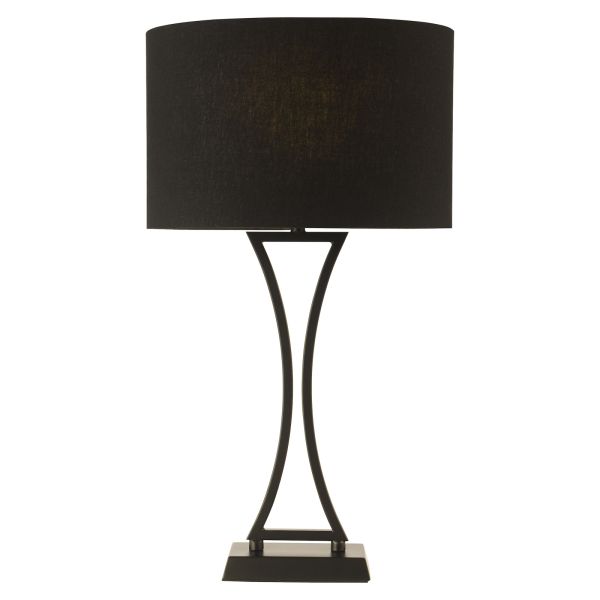 Настільна лампа Dar Lighting OPO4122 Oporto Table Lamp Matt Black With Shade