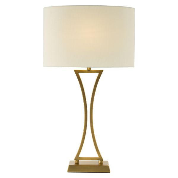Настільна лампа Dar Lighting OPO4142 Oporto Table Lamp Aged Brass With Shade