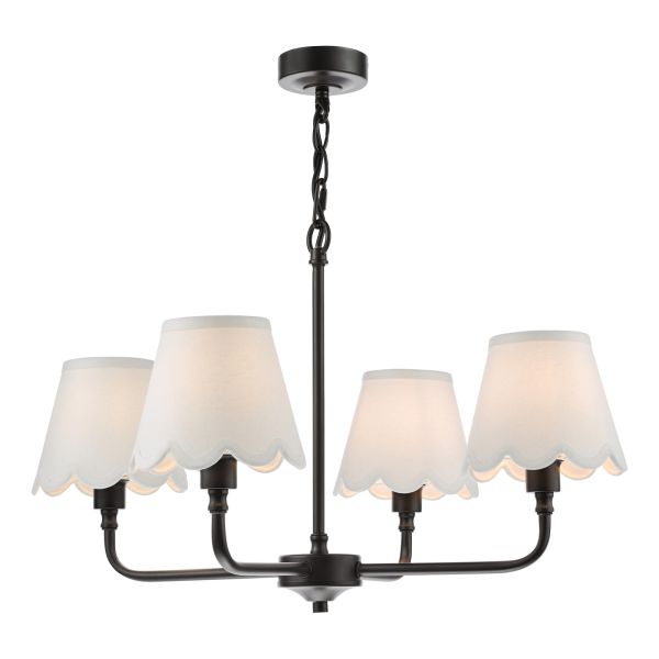 Żyrandol Dar Lighting PAD0422-NER262 Padme 4 Light Pendant Matt Black With Shade