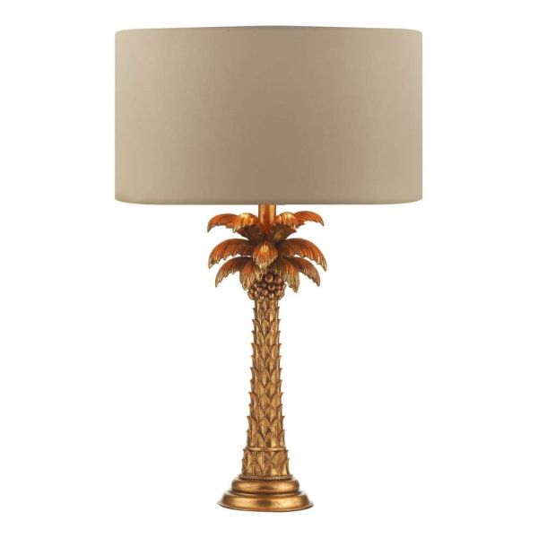 Lampa stołowa Dar Lighting PAL4235-X + HIL1629 Hilda Palm Table Lamp Gold