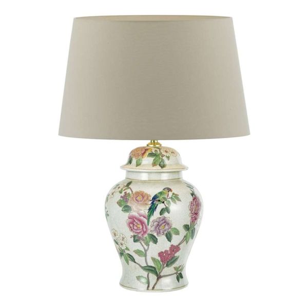 Настільна лампа Dar Lighting PEO4255 + CEZ1629 Cezanne Peony Table Lamp Floral Design