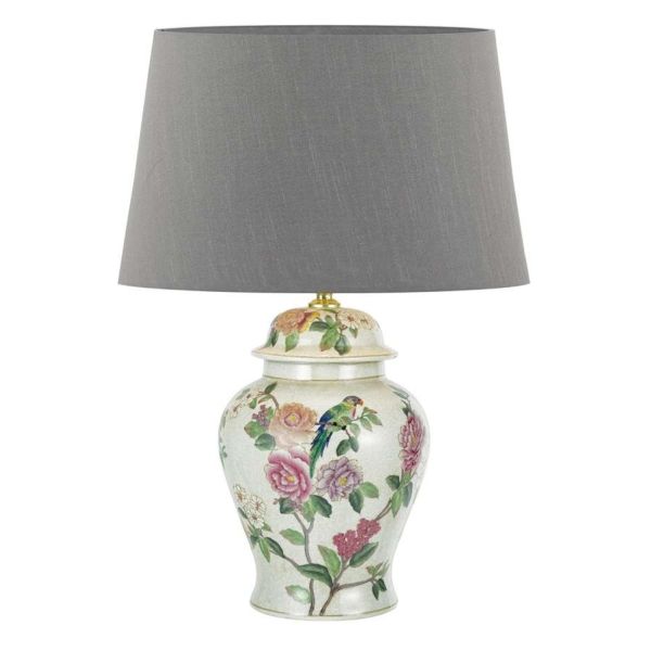 Lampa stołowa Dar Lighting PEO4255 + CEZ1639 Cezanne Peony Table Lamp Floral Design