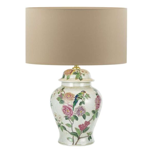 Lampa stołowa Dar Lighting PEO4255 + HIL1629 Hilda Peony Table Lamp Floral Design