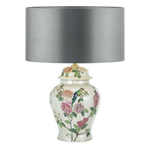 Lampa stołowa Dar Lighting PEO4255 + HIL1639 Hilda Peony Table Lamp Floral Design