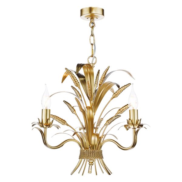 Żyrandol Dar Lighting PHA0335 Phaedra 3 Light Pendant Gold