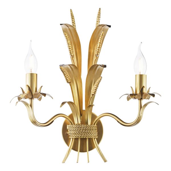 Kinkiet Dar Lighting PHA0935 Phaedra 2 Light Wall Light Gold