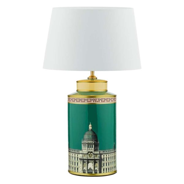 Настільна лампа Dar Lighting PRO4224 + CEZ162 Cezanne Prospect Ceramic Table Lamp Building Print