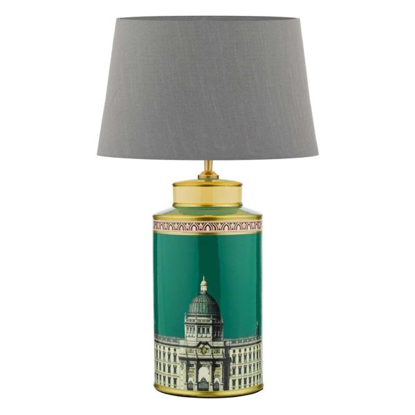 Настільна лампа Dar Lighting PRO4224 + CEZ1639 Cezanne Prospect Ceramic Table Lamp Building Print