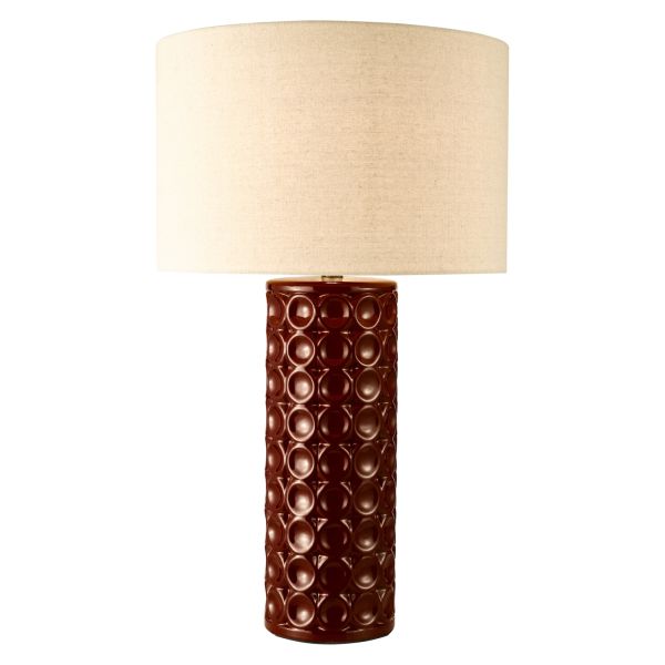 Настільна лампа Dar Lighting RAJ4225 Raja Table Lamp Red and Antique Bronze With Shade