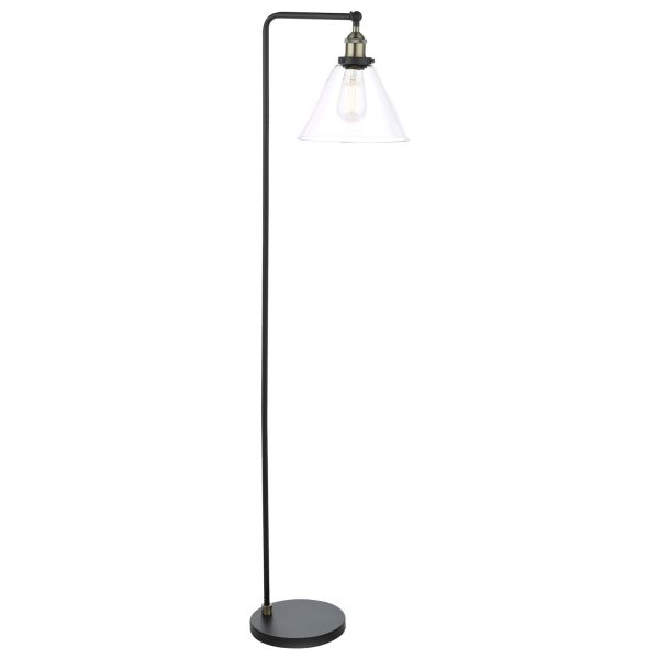 Lampa podłogowa Dar Lighting RAY4975 Ray Floor Lamp Antique Brass and Glass
