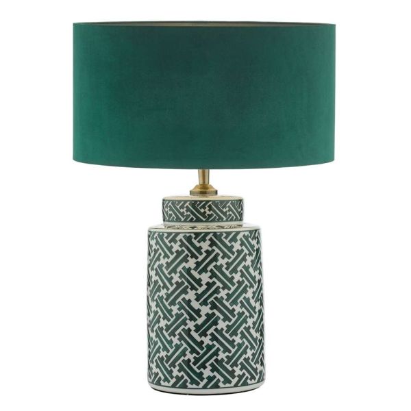 Настільна лампа Dar Lighting REE4224 + AKA6524 Akavia Reese Table Lamp Green Print