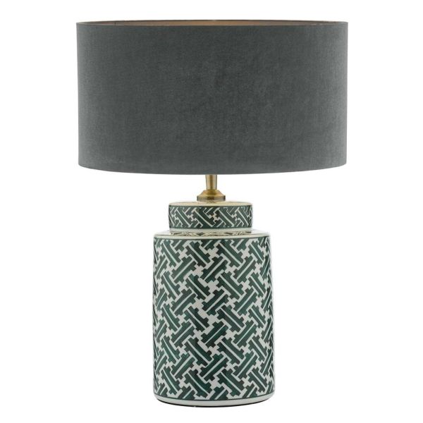 Настільна лампа Dar Lighting REE4224 + AKA6539 Akavia Reese Table Lamp Green Print