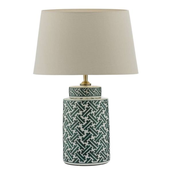 Настільна лампа Dar Lighting REE4224 + CEZ1429 Cezanne Reese Table Lamp Green Print