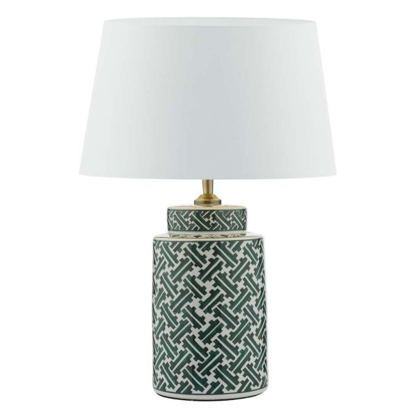 Настільна лампа Dar Lighting REE4224 + CEZ142 Cezanne Reese Table Lamp Green Print