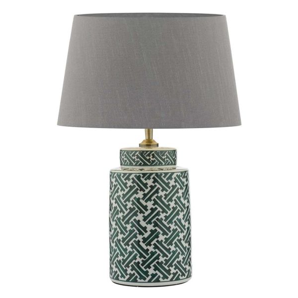 Настільна лампа Dar Lighting REE4224 + CEZ1439 Cezanne Reese Table Lamp Green Print