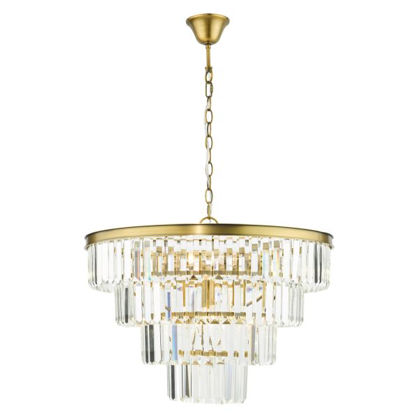 Żyrandol Dar Lighting RHA0663 Rhapsody 6 Light Chandelier Crystal and Natural Brass