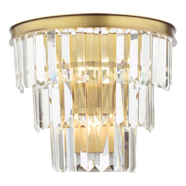 Kinkiet Dar Lighting RHA3063 Rhapsody 3 Light Wall Light Crystal and Bronze