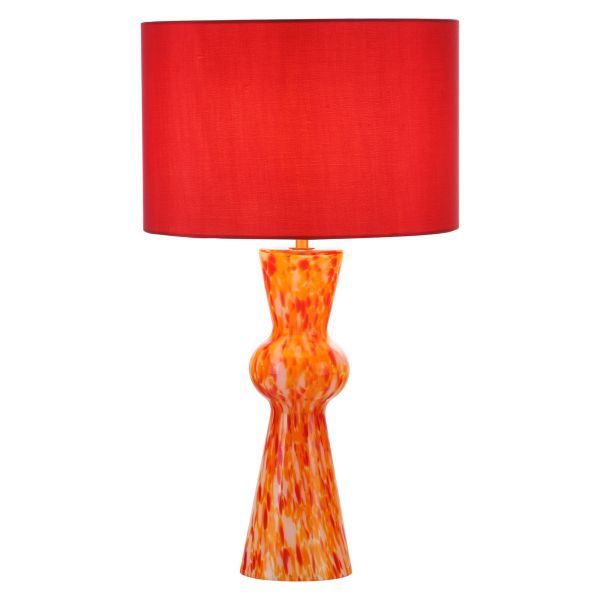 Настільна лампа Dar Lighting RHE4225 Rheneas Table Lamp Red Glass With Shade