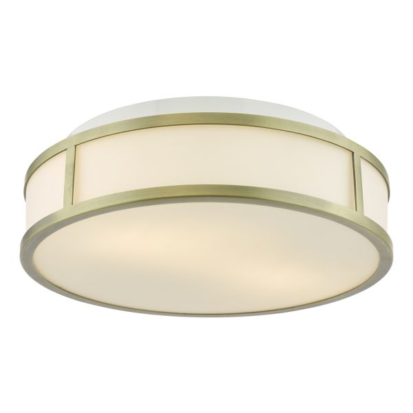 Люстра Dar Lighting ROY5075 Royce 2 Light Bathroom Flush Matt Antique Brass and Opal Glass IP44