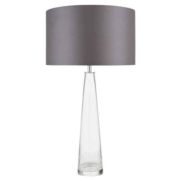 Настільна лампа Dar Lighting SAM4208-LYR1439 Samara Table Lamp Glass and Polished Chrome With Shade