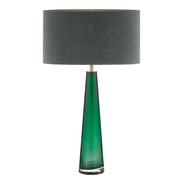 Lampa stołowa Dar Lighting SAM4224 + AKA6539 Akavia Samara Table Lamp Green Glass