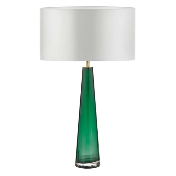 Lampa stołowa Dar Lighting SAM4224 + HIL1315 Hilda Samara Table Lamp Green Glass