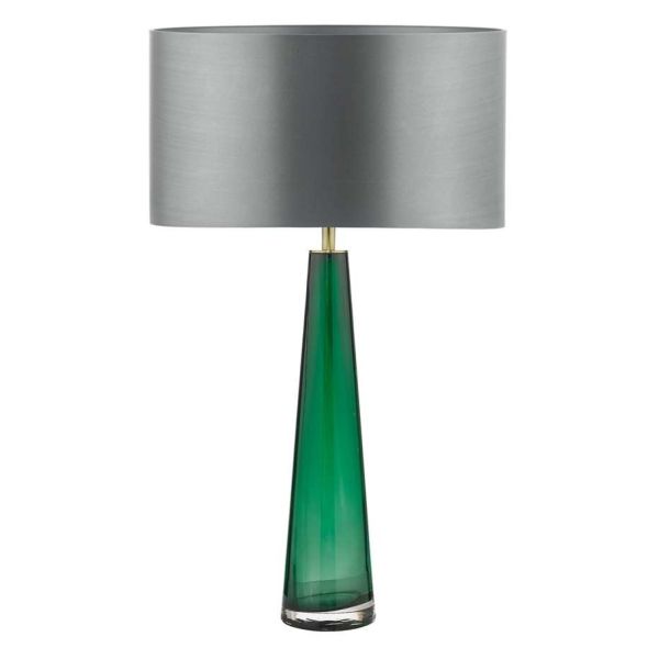 Lampa stołowa Dar Lighting SAM4224 + HIL1339 Hilda Samara Table Lamp Green Glass