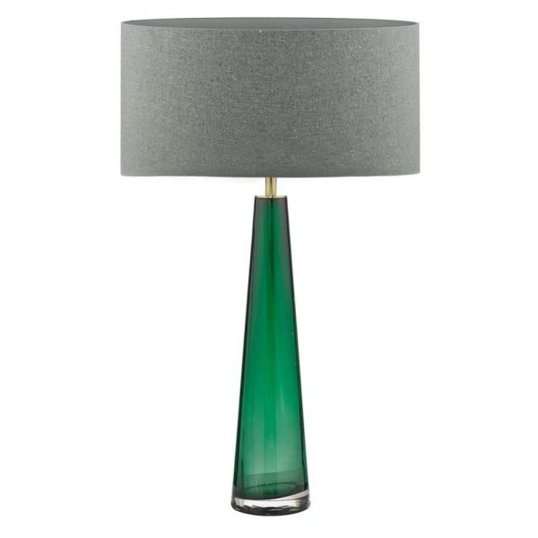 Настільна лампа Dar Lighting SAM4224 + PYR1439 Pyramid Samara Table Lamp Green Glass