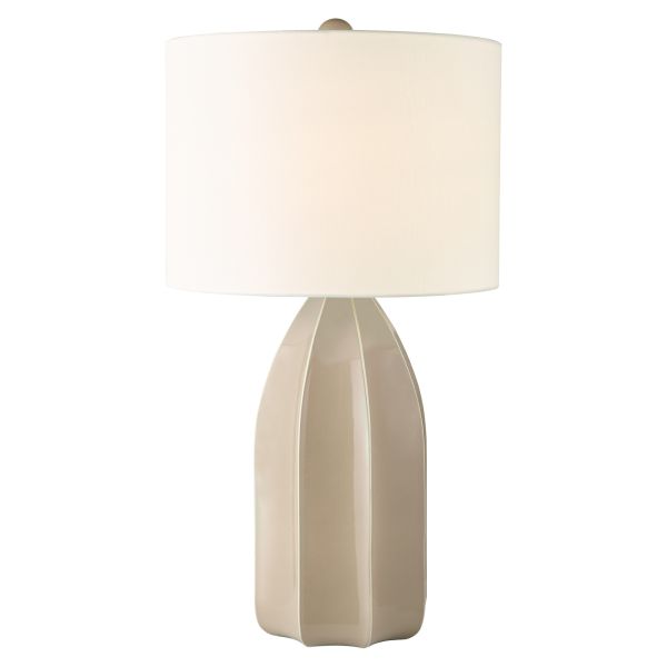 Lampa stołowa Dar Lighting SAU4229 Saundra Table Lamp Taupe and Matt Antique Brass With Shade