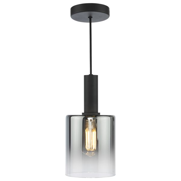 Підвісний світильник Dar Lighting SAV8622 Savannah Pendant Matt Black and Smoked Glass