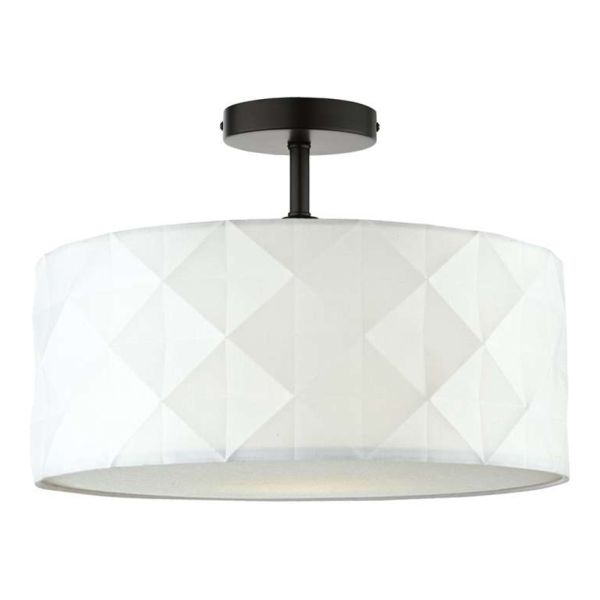 Люстра Dar Lighting SF0122 + AIS652 Aisha 1 Light Semi Flush Suspension Matt Black