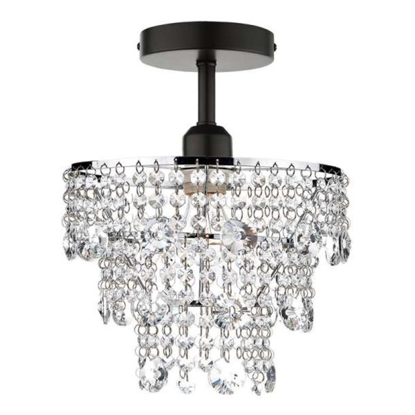 Люстра Dar Lighting SF0122 + CYB6550 Cybil 1 Light Semi Flush Suspension Matt Black