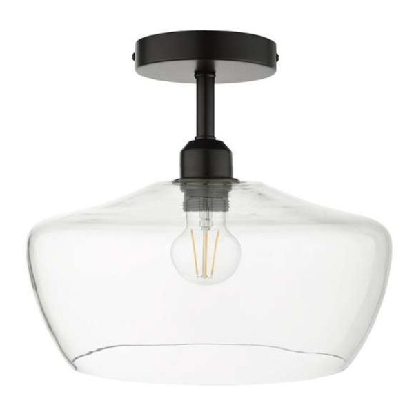 Люстра Dar Lighting SF0122 + FID6508 Fidella 1 Light Semi Flush Suspension Matt Black