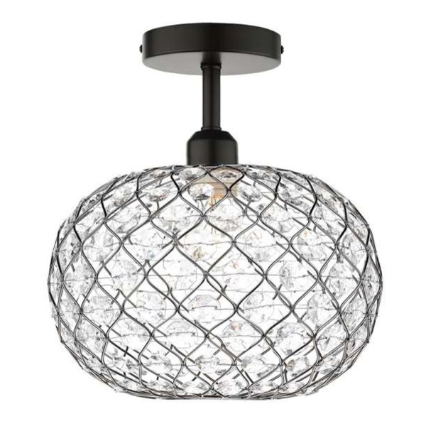 Żyrandol Dar Lighting SF0122 + JUA6550 Juanita 1 Light Semi Flush Suspension Matt Black