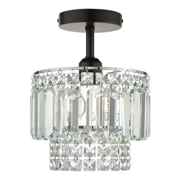 Люстра Dar Lighting SF0122 + KYL6550 Kyla 1 Light Semi Flush Suspension Matt Black