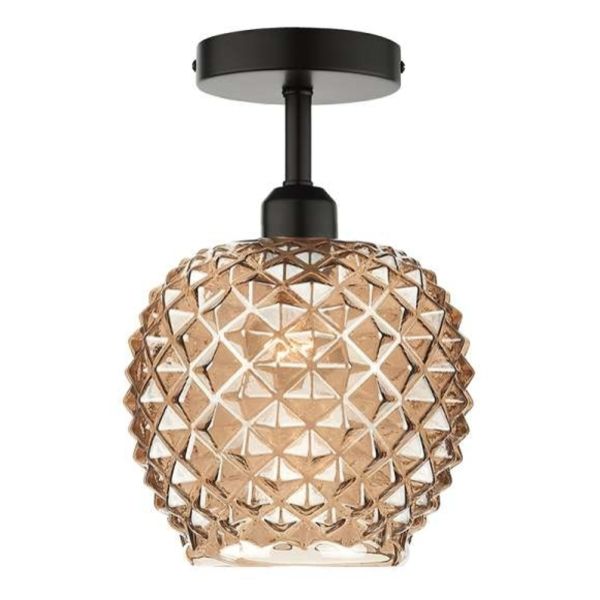 Żyrandol Dar Lighting SF0122 + MOS6535 Mosaic 1 Light Semi Flush Suspension Matt Black