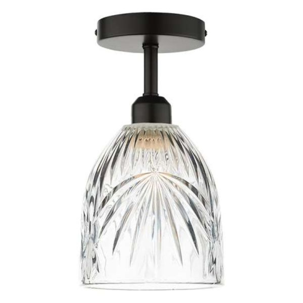 Żyrandol Dar Lighting SF0122 + MOT6508 Motif 1 Light Semi Flush Suspension Matt Black