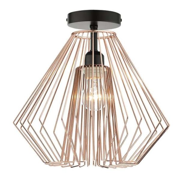 Люстра Dar Lighting SF0122 + NEE6564 Needle 1 Light Semi Flush Suspension Matt Black