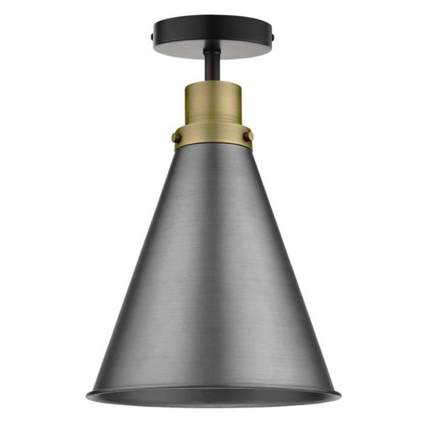 Люстра Dar Lighting SF0122 + POT8661 Potter 1 Light Semi Flush Suspension Matt Black